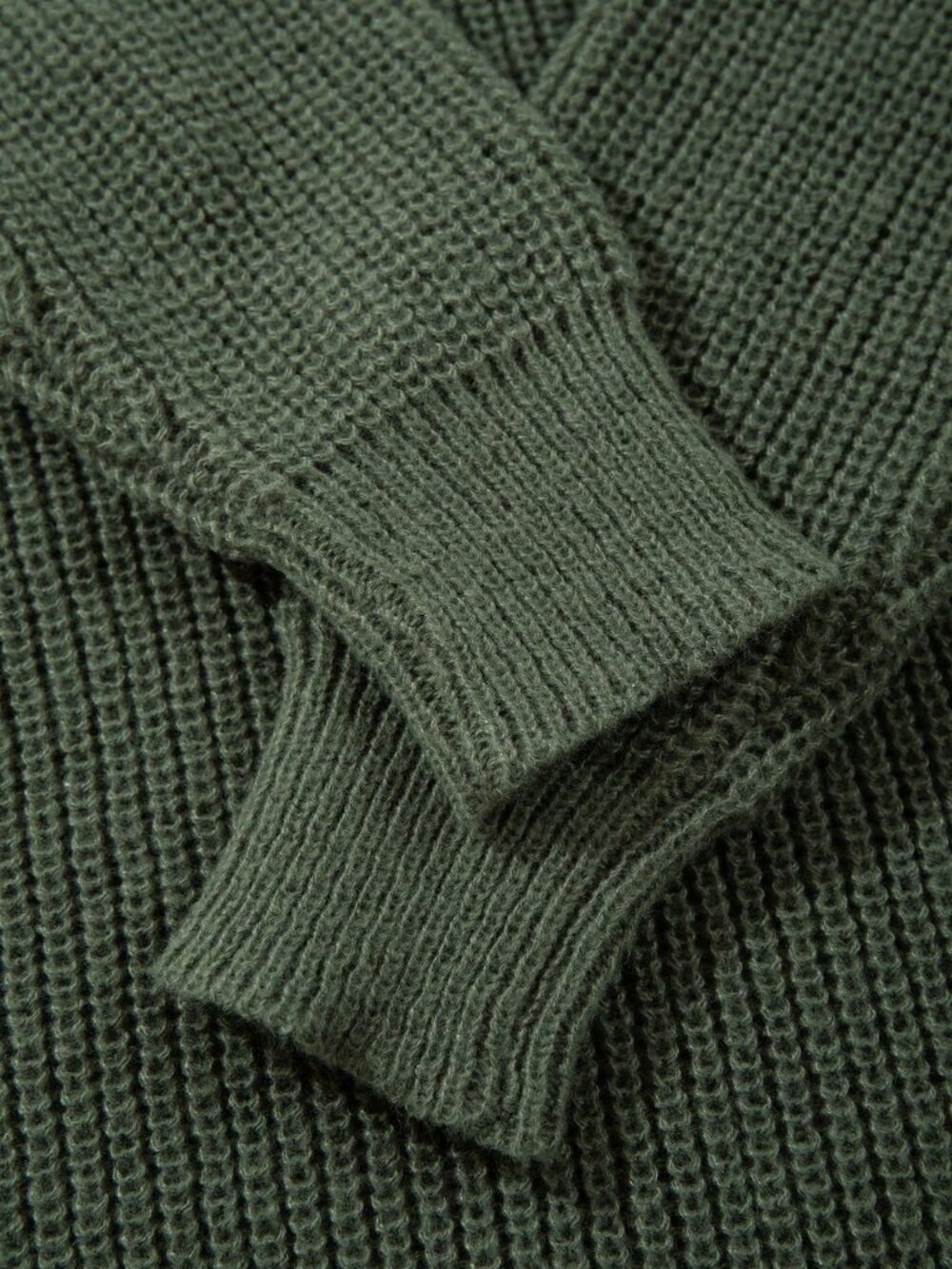 Olive Green Casual Men's Loose Fit Round Neck Long Sleeve Pullover Sweater - Picture 6 of 11